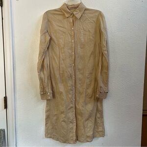 Johnny Was tan embroidered shirt dress